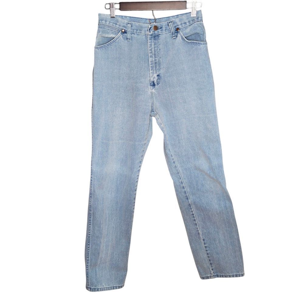 Vintage Wrangler High Waisted Light Wash Denim Jeans Made in USA Womens Size 14